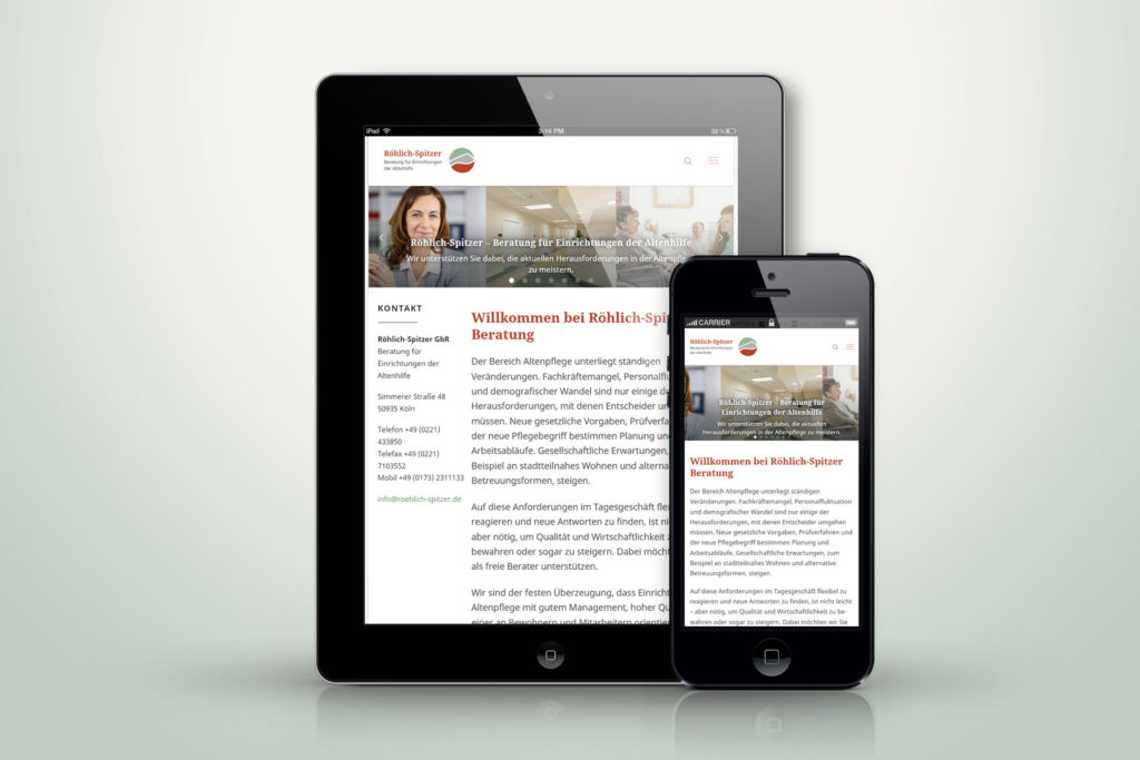 Screenshot mobiles Webdesign